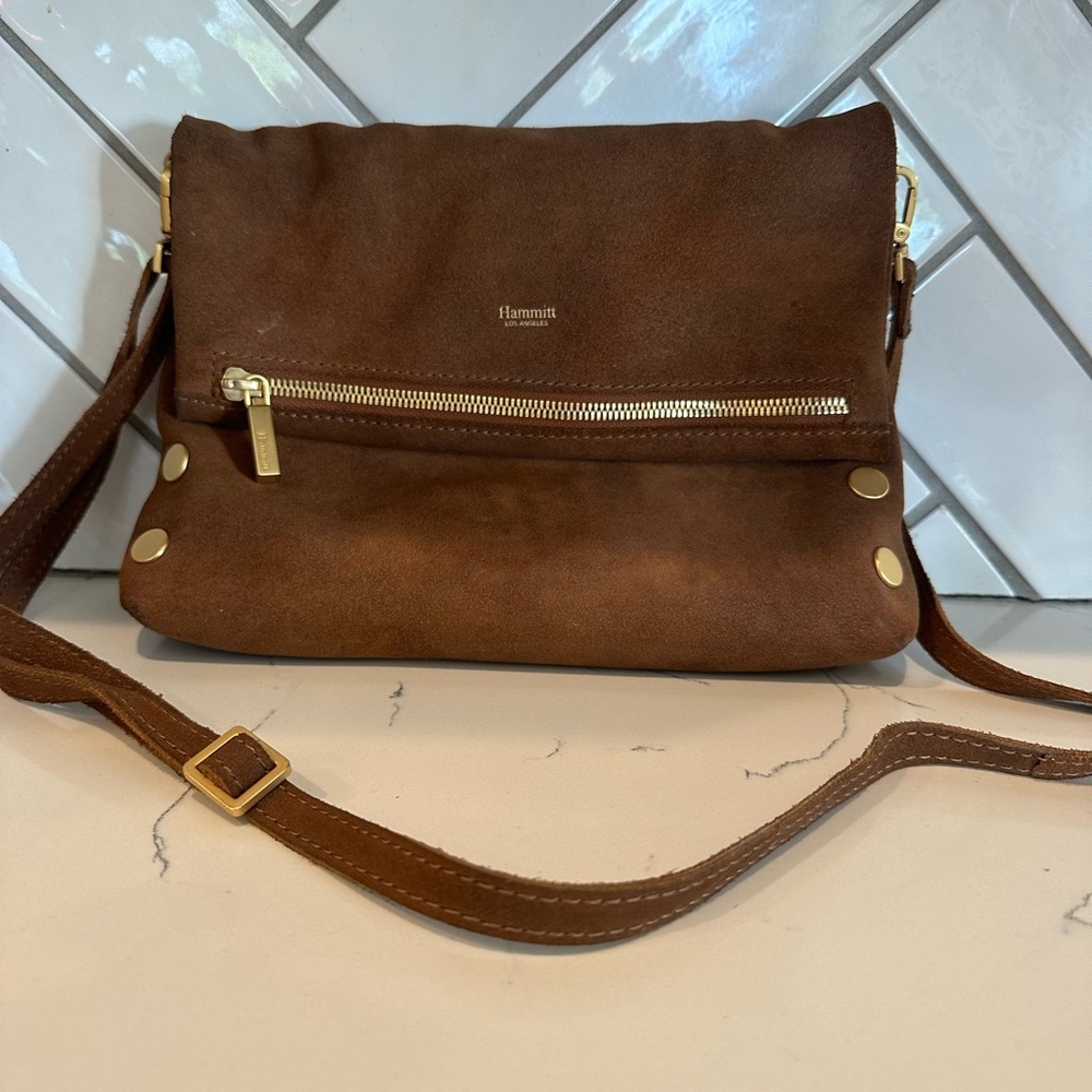 Hammitt Brown Suede Cross Body Bag